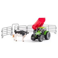 Set de joacă Faunica - Tractor pentru copii, cu remorcă și accesorii