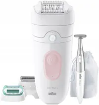 Epilator Braun – Silk-épil 5 5-251 Wet & Dry, 2 trepte, 3 accesorii, roz/alb