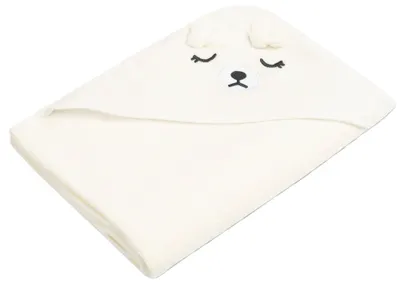 Prosop cu glugă Sensillo - Urs, 100 х 100 cm, alb
