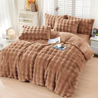 Lenjerie de pat pufoasa SPOT Camila (maro) 230x250 cm, Ralex | 1 buc