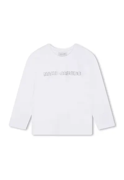 Bluza de bumbac cu logo - Alb/Argintiu