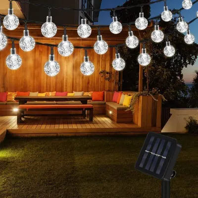Instalatie solara 50 globulete LED, Alb rece