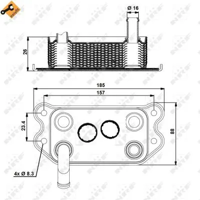 Termoflot radiator ulei (80x50x142, cu garnitura) VOLVO C70 I, S60 I, S70, S80 I, V70 I, V70 II, XC70 CROSS COUNTRY, XC90 I 2.0-3.0 intre 1995-2014