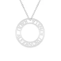 Circlia - Colier personalizat cerc cu trei nume din argint 925