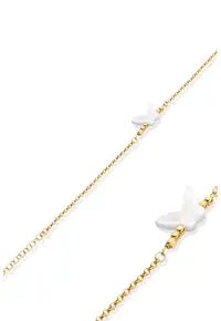 Bratara din argint 925 cu element Mother of Pearl - Alb/Auriu
