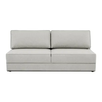 Canapea gri deschis extensibilă/cu spațiu de depozitare 202 cm Dora – Scandic