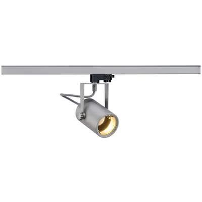 Iluminat decorativ pe sina, EURO SPOT TRACK Tracks GU10, la fata locului gri pentru pista 240V 3 faze, QPAR51, gri-argintiu, max. 25W, inclusiv. adaptor 3 faze