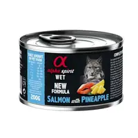 Hrană umedă Premium pentru pisică Alpha Spirit, cu somon și ananas, Pachet 4 X 200 g