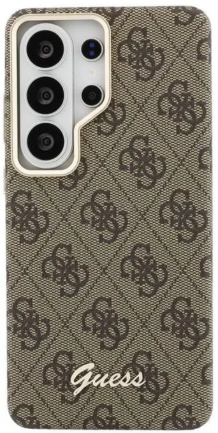 Husă Guess – Metal Script Logo, Galaxy S26 Ultra, MagSafe, maro