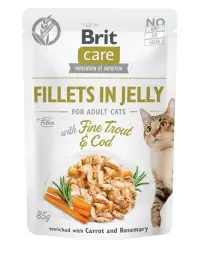 Hrana umeda pentru pisici Brit Care Fillets in Jelly cu pastrav cod 85 gr