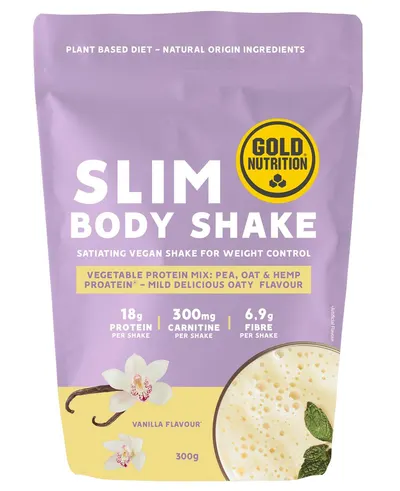 Shake proteic pentru slabit cu vanilie Slim Body, GoldNutrition, 300 g