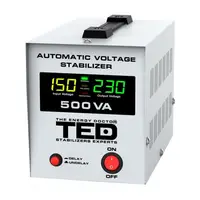 Stabilizator tensiune 500VA 300W AVR cu LCD, TED