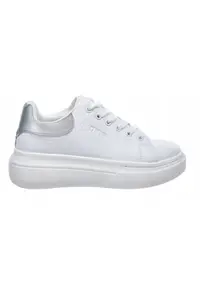 Pantofi de dama piele ecologica - SS247245 - tenisi albi cu platforma - Alb