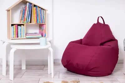 Fotoliu puf Bean bag visiniu XXL cu husa interioara