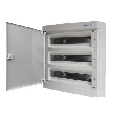 Dulap distrib. apl, 3 rand. 54UH, usa din plastic alb mat
