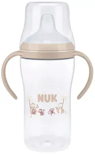 Biberon NUK Perfect Match - Cu duză de suc, TC, РР, 260 ml, maimuţă, bej