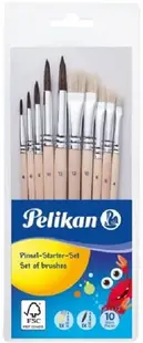 Set pensule pentru pictură rotunde și plate Pelikan Starter – 10 bucăți
