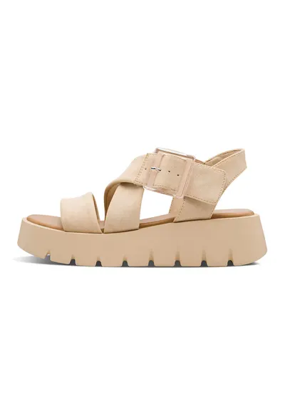 Sandale flatform cu catarama - Maro nisip