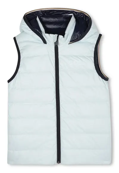Vesta reversibila cu umplutura de puf - Albastru glaciar/Bleumarin