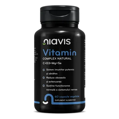 Complex natural Vitamin C + D3 + MG + SE, 60 capsule, Niavis