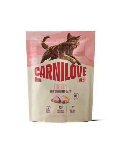 CARNILOVE True Fresh Cat Turkey Sterilised 400 g curcan, hrană pisici sterilizate