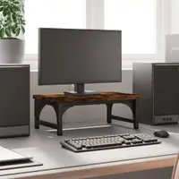 vidaXL Suport de monitor, stejar fumuriu, 37x23x14 cm, lemn compozit