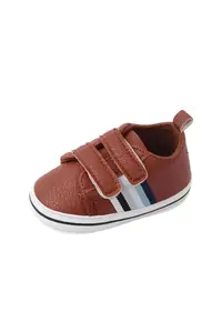 Pantofi Sport Model Snoozy - Piele ecologica - Baieti - Velcro - Maro