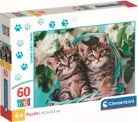 Puzzle pentru copii Clementoni din 60 piese - Pisicuțe gemene frumoase