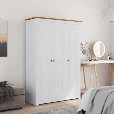 Gossi sifonier cu 3 usi, alb, 118 x 50 x 171,5 cm, pin gama panama