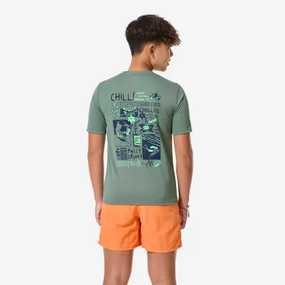 Tricou anti UV 100 UPF50+, UV>95% Surf Everyday Kaki Copii