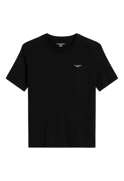 Tricou din bumbac organic cu detaliu cu logo discret - Negru
