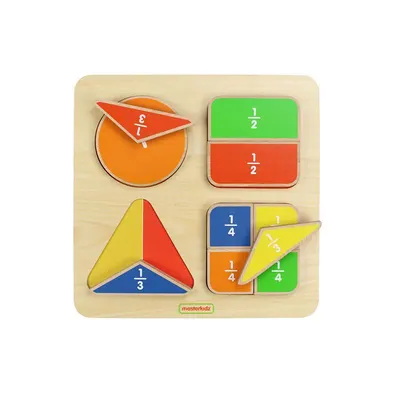 Puzzle din lemn - Forme geometrice si fractii