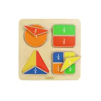 Puzzle din lemn - Forme geometrice si fractii