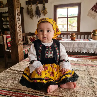 Costum Traditional Fetite 0-12 luni Mariuca