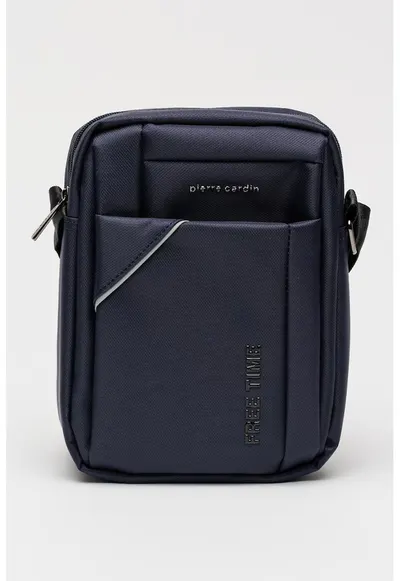 Geanta crossbody din textil cu bareta ajustabila - Bleumarin