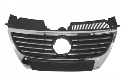 Grila radiator fata ornamente cromate; emblema mare; cu locas senzori parcare, negru crom VW PASSAT intre 2005-2010