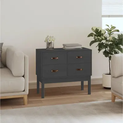 vidaXL Dulap consolă, gri, 90x40x78 cm, lemn masiv de pin