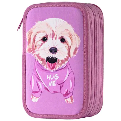 Penar echipat, 46 piese, 3 fermoare, 19.5x13x7cm, Catel Hug Me, PE3040E, Daco
