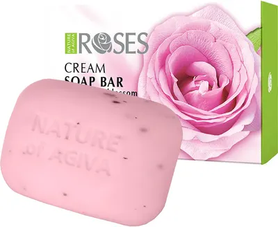 Nature of Agiva Roses Săpun cu culoare naturală a petalelor de trandafir, 75 g
