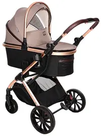 Cărucior pentru bebeluși 2 in 1 Lorelli - Glory, cu adaptoare , Pearl Beige
