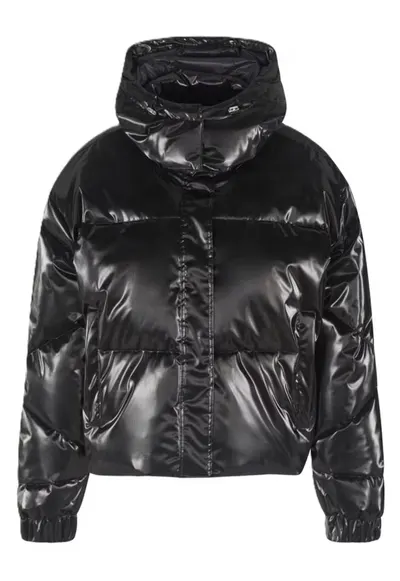 Geaca dama MOUNTAIN WINTER JACKET COATED BOMBER EXTRA PADDED - Poliester - Negru - Negru