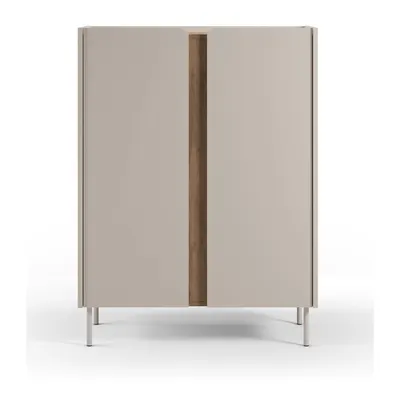 Dulap crem/în culoare naturală cu aspect de lemn de stejar 90x120x40 cm Lucile – Marckeric