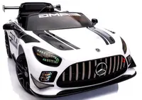 Masinuta electrica cu telecomanda pentru copii Mercedes GT3 Evo Alb 114x69x45 cm, varsta 1-5 ani, roti Eva, scaun din piele Eco, putere 90W