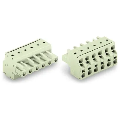 2-conductor female connector; 100% protected against mismating; 2.5 mm²; Pin spacing 7.5 mm; 7-pole; 2,50 mm²; light gray