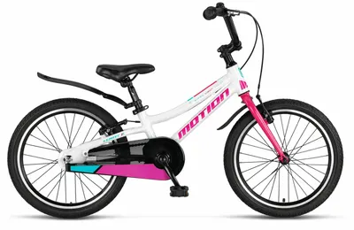 Bicicleta copii Motion Lady, culoare alb roz, roata 20 , cadru din otel
