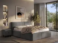 Pat Tapitat Dav cu somiera fixa Gri - Velluto 16 160x200