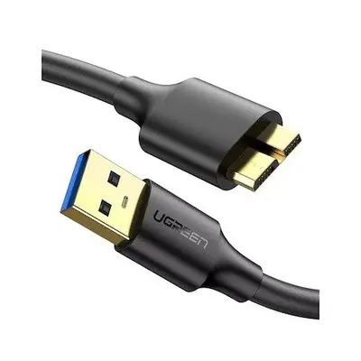 CABLU USB Ugreen, "US130" USB 3.0 (T) la USB Tip B (T), conectori auriti, 2m, negru, 136185