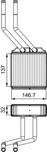 Schimbator caldura incalzire habitaclu potrivit FORD TRANSIT, TRANSIT TOURNEO 2.0D-3.2D 01.00-12.14