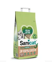 SANICAT Natura Activa 100% Green 7,5 kg nisip vegetal aglomerant pisici