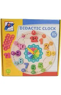 Ceas didactic cu matematica din lemn